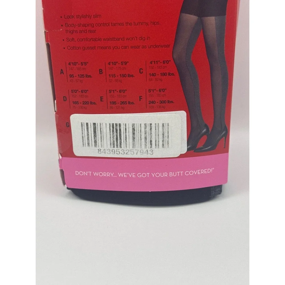 Spanx Tight-End Tights Patterned Heathered‎ Contrast Bodyshaping BLKGR Sz D NEW